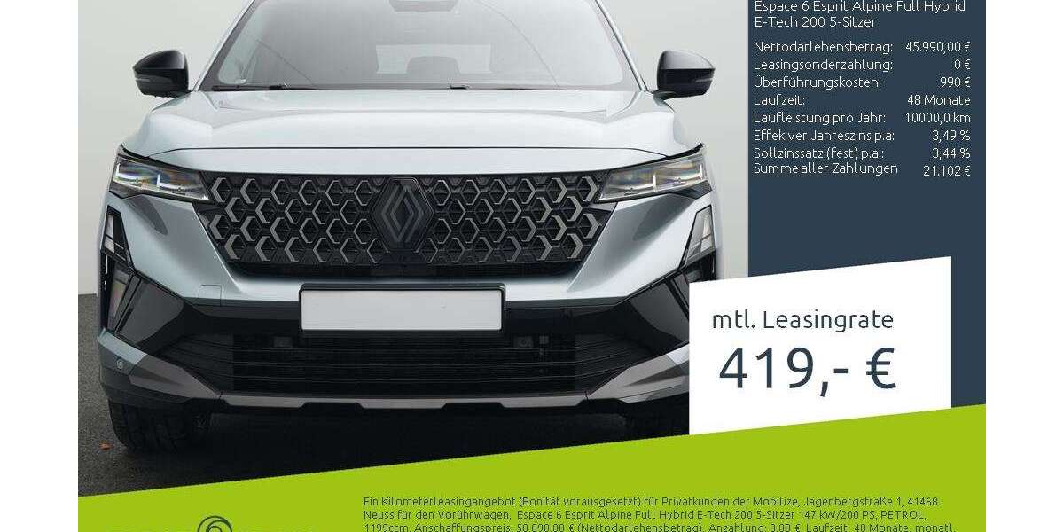 Renault Espace 1.500 km 45.840 &euro; Münster 48163