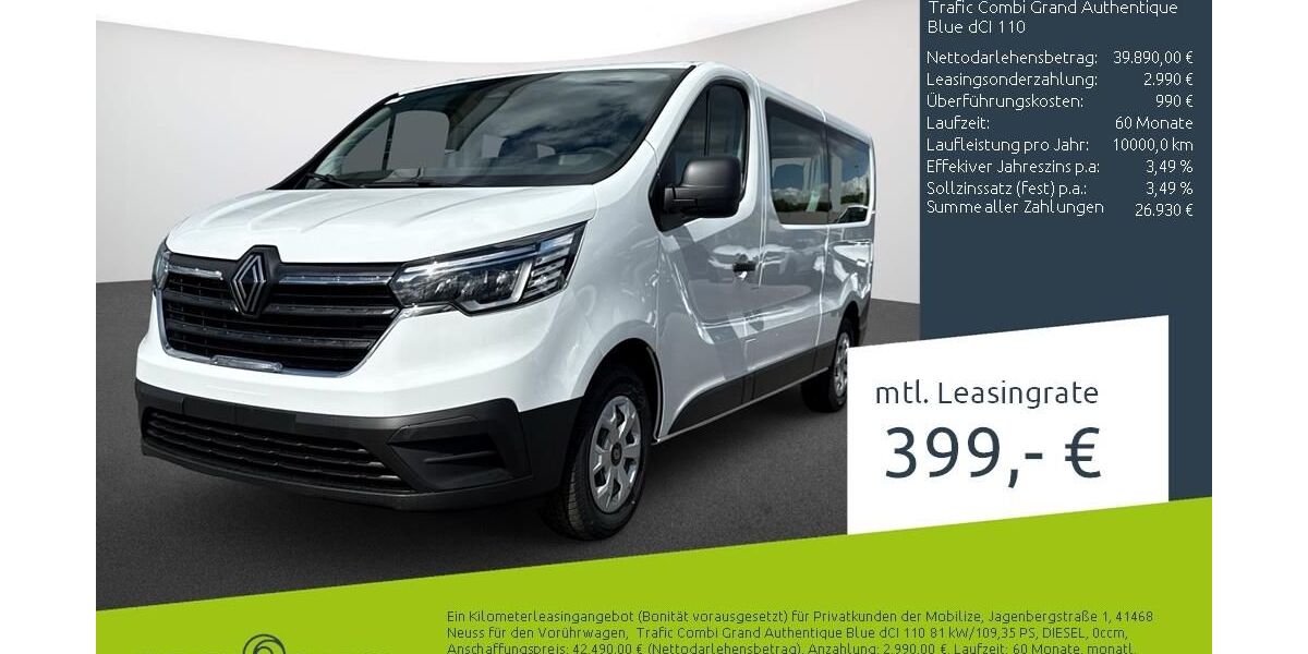 Renault Trafic 1.500 km 35.930 &euro; Münster - Amelsbüren 48163