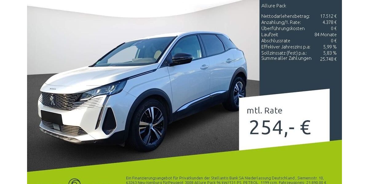 Peugeot 3008 48.258 km 22.989 &euro; Dülmen 48249