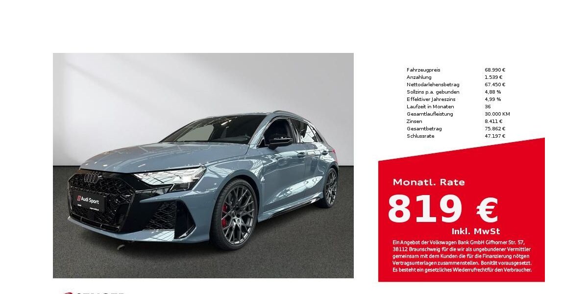 Audi RS3 8.000 km 68.990 &euro; Münster 48153